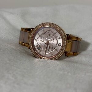 Michael Kors Authentic Rose Gold-Tone Blush Acetate Women's Watch